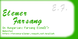 elemer farsang business card